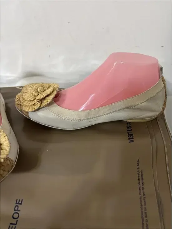 Chanel Lamskin Ballet Interlocking CC Logo Cork Toe Flats 39 Beautiful - Picture 8 of 12